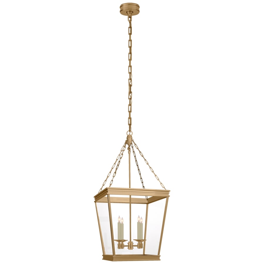 Visual Comfort Launceton 35" Medium Square Lantern with Clear Glass by E.F. Chapman