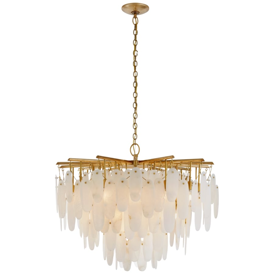 Visual Comfort Cora 41" Medium Cascading Alabaster Chandelier by Chapman & Myers