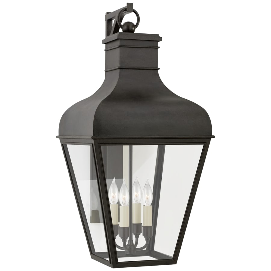 Visual Comfort Fremont 36" Large Bracketed Wall Lantern in French Rust with Clear Glass by Chapman & Myers