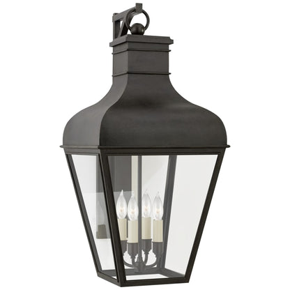 Visual Comfort Fremont 36" Large Bracketed Wall Lantern in French Rust with Clear Glass by Chapman & Myers