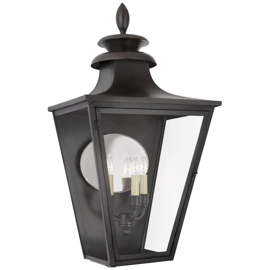 Visual Comfort Albermarle 34" Large 3/4 Wall Lantern in Blackened Copper with Clear Glass by Chapman & Myers