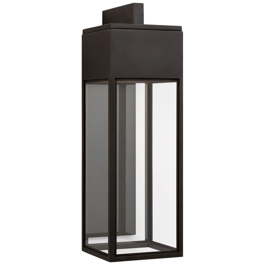 Visual Comfort Irvine 26" Large LED Bracketed Wall Lantern in Bronze with Clear Glass by Chapman & Myers
