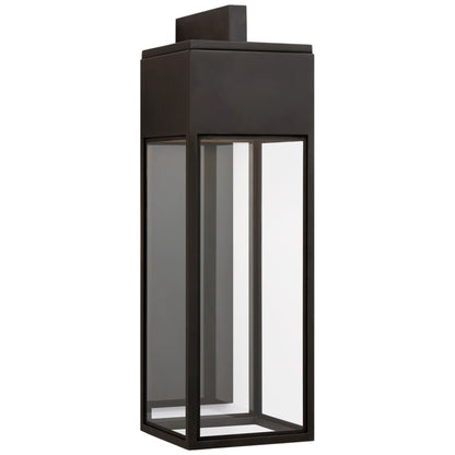 Visual Comfort Irvine 26" Large LED Bracketed Wall Lantern in Bronze with Clear Glass by Chapman & Myers