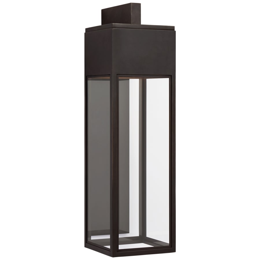 Visual Comfort Irvine 35" Grande LED Bracketed Wall Lantern in Bronze with Clear Glass by Chapman & Myers