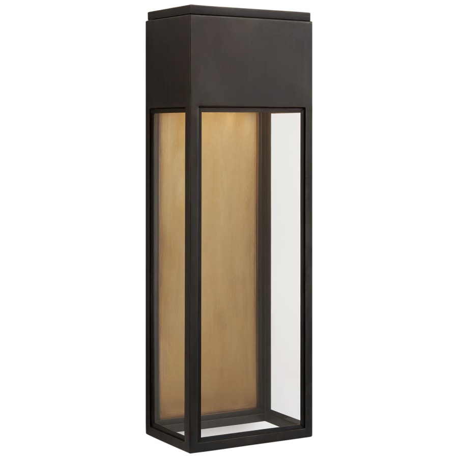 Visual Comfort Irvine 27" Large 3/4 Wall Lantern in Bronze with Clear Glass by Chapman & Myers