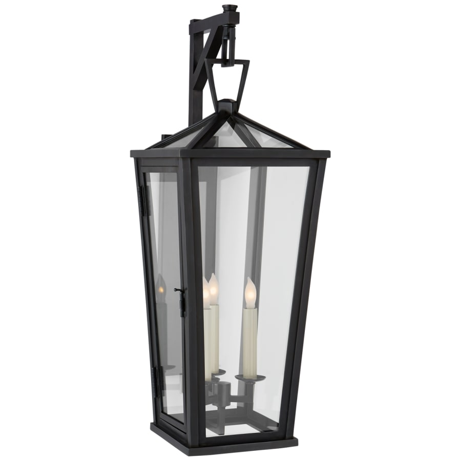 Visual Comfort Darlana 27" Medium Tall Bracketed Wall Lantern in Bronze with Clear Glass by E. F. Chapman