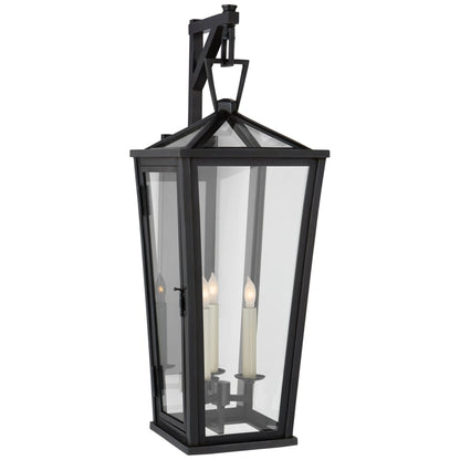 Visual Comfort Darlana 27" Medium Tall Bracketed Wall Lantern in Bronze with Clear Glass by E. F. Chapman