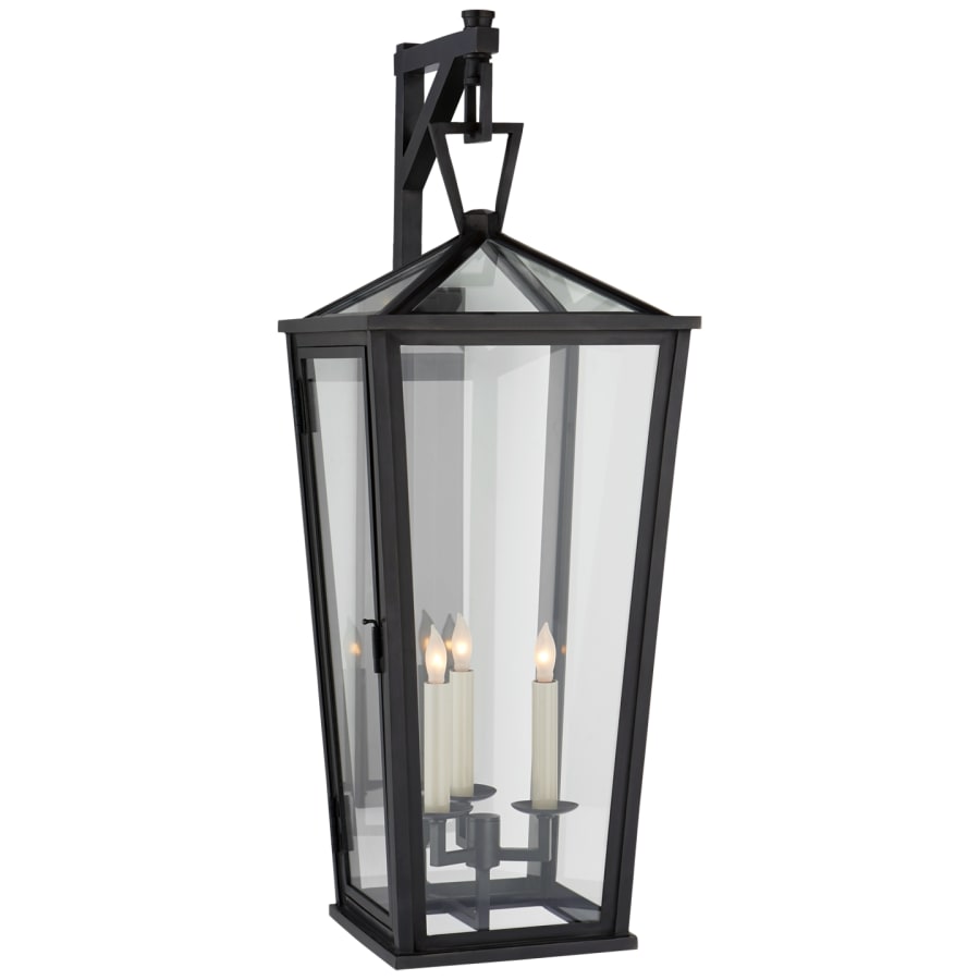 Visual Comfort Darlana 32" Large Tall Bracketed Wall Lantern in Bronze with Clear Glass by E. F. Chapman