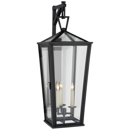 Visual Comfort Darlana 32" Large Tall Bracketed Wall Lantern in Bronze with Clear Glass by E. F. Chapman