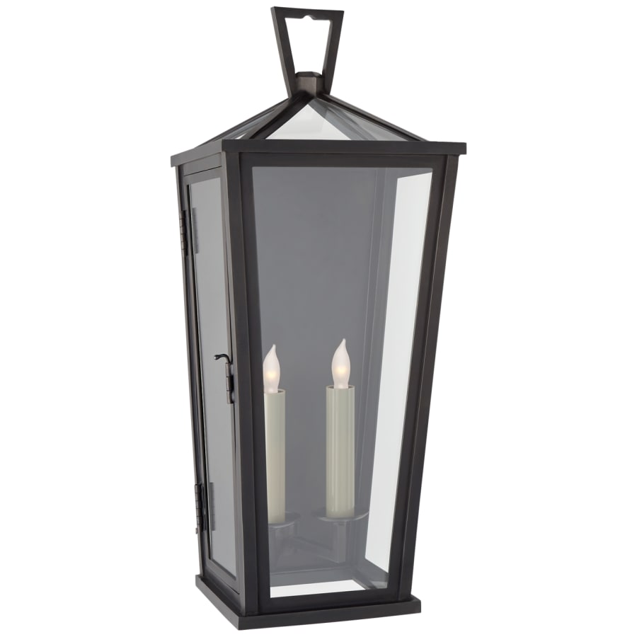 Visual Comfort Darlana 24" Medium Tall 3/4 Wall Lantern in Bronze with Clear Glass by E. F. Chapman
