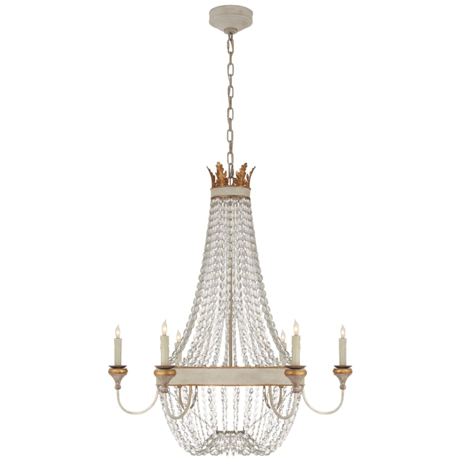Visual Comfort Entellina 34" Chandelier with Draped Crystal by Julie Neill
