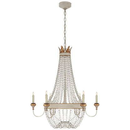 Visual Comfort Entellina 34" Chandelier with Draped Crystal by Julie Neill
