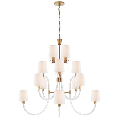 Visual Comfort Clarice 44" Large Chandelier in Clear Acrylic by Julie Niell