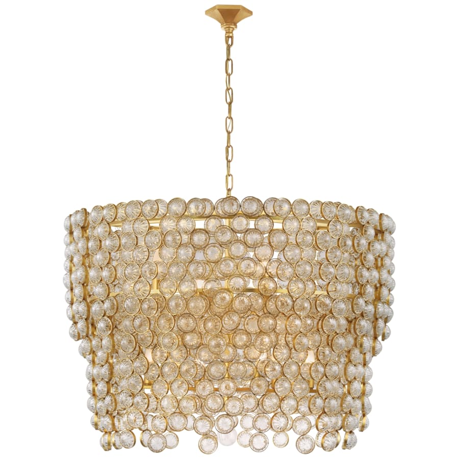 Visual Comfort Milazzo 36" Large Crystal Waterfall Chandelier by Julie Neill
