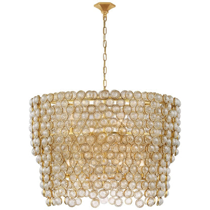 Visual Comfort Milazzo 36" Large Crystal Waterfall Chandelier by Julie Neill