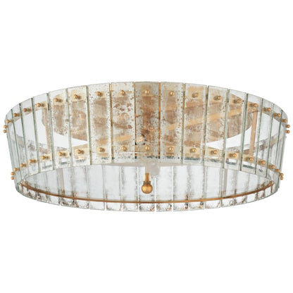 Visual Comfort Cadence 24" Large Flush Mount with Antique Mirror Glass by Carrier and Company