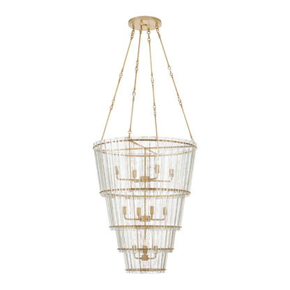 Visual Comfort Cadence 31" Large Waterfall Chandelier with Antique Mirror Glass by Carrier and Company