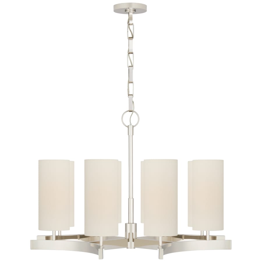Visual Comfort Aimee 27" Medium Chandelier with Linen Shades by Suzanne Kasler