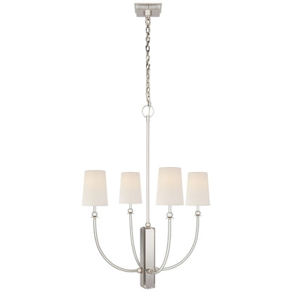 Visual Comfort Hulton 28" Medium Chandelier with Linen Shades by Thomas O'Brien