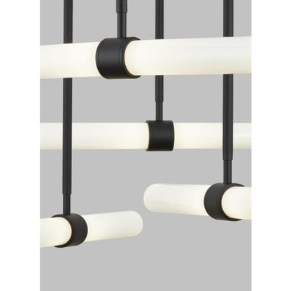 Visual Comfort Calumn 6 Light 38" Wide LED Abstract Chandelier with Glass Shades
