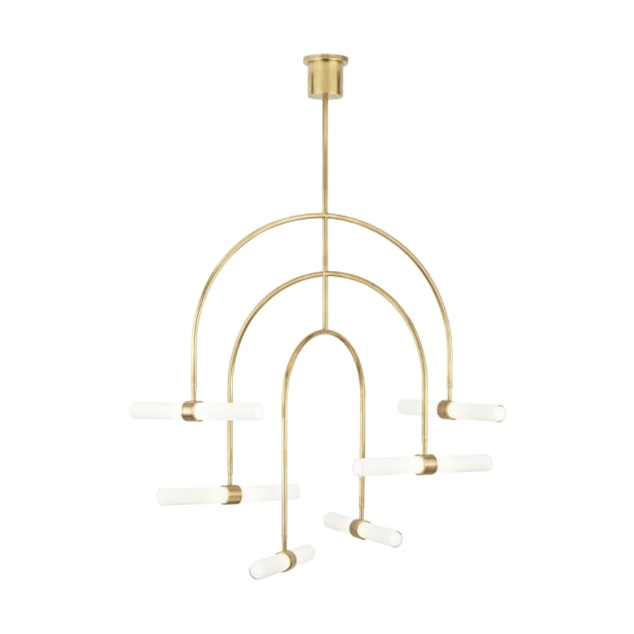 Visual Comfort Calumn 6 Light 38" Wide LED Abstract Chandelier with Glass Shades