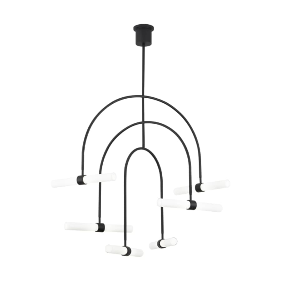 Visual Comfort Calumn 6 Light 38" Wide LED Abstract Chandelier with Glass Shades