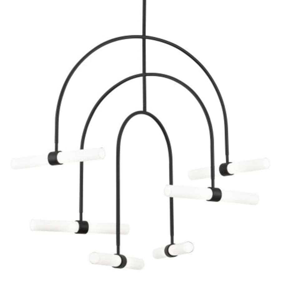 Visual Comfort Calumn 6 Light 38" Wide LED Abstract Chandelier with Glass Shades