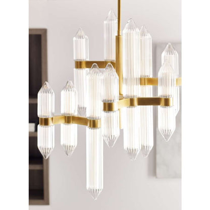 Visual Comfort Langston 12 Light 35" Wide LED Crystal Chandelier