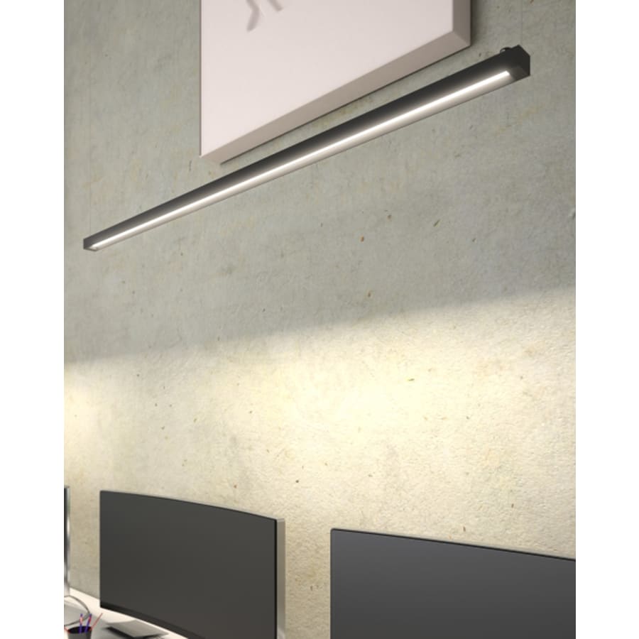 Visual Comfort Dyna 93-1/2" Wide Integrated LED Linear Chandelier with Remote Transformer