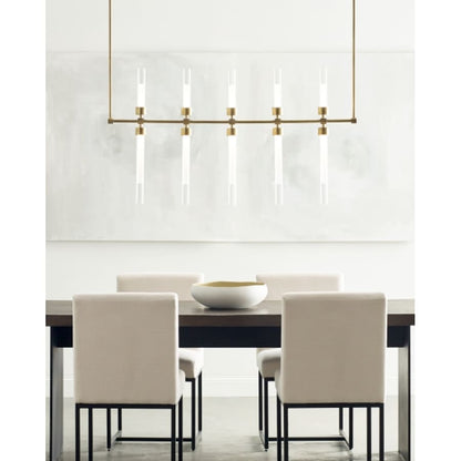 Visual Comfort Linger 10 Light 3" Wide LED Linear Chandelier