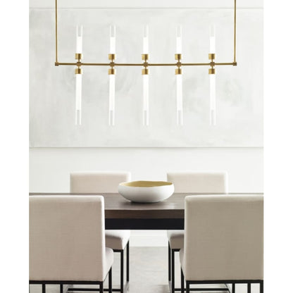 Visual Comfort Linger 10 Light 3" Wide LED Linear Chandelier