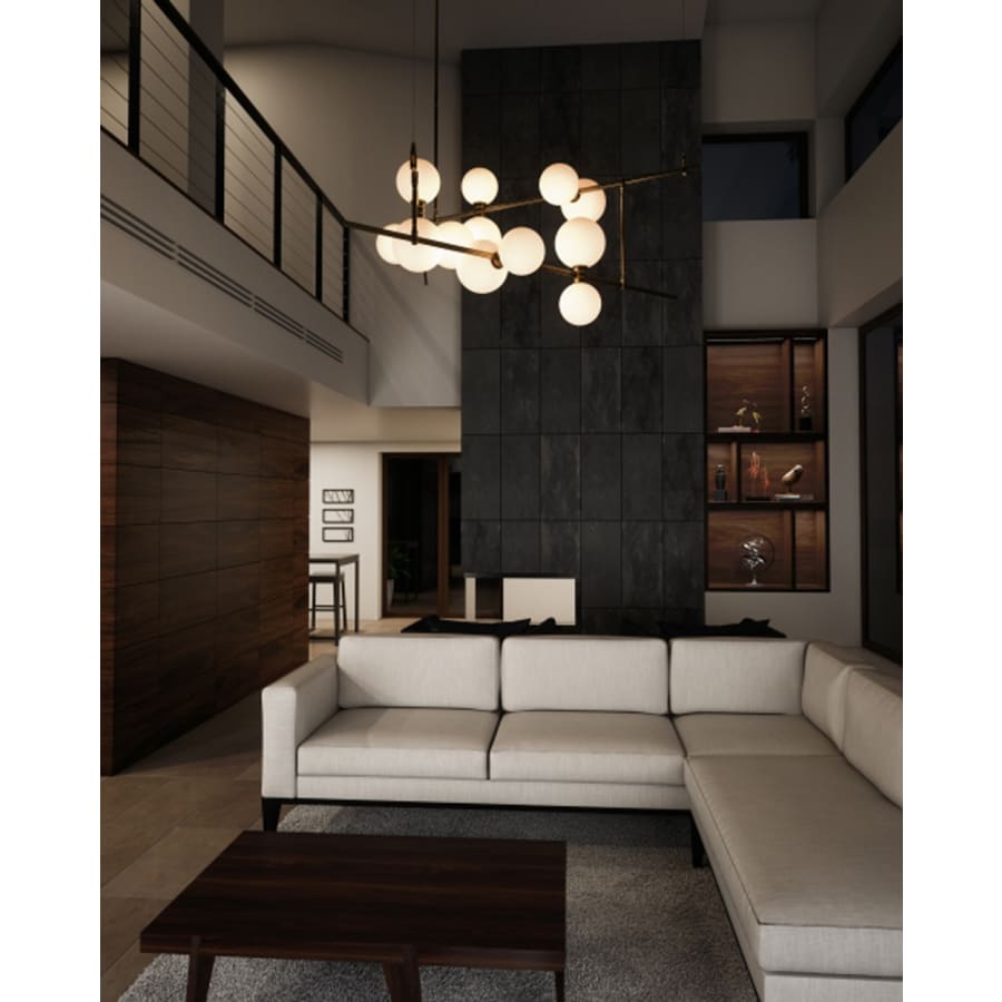 Visual Comfort ModernRail 48" Wide Integrated LED Linear Chandelier with Remote Transformer Canopy and Opal Glass Orb Shades