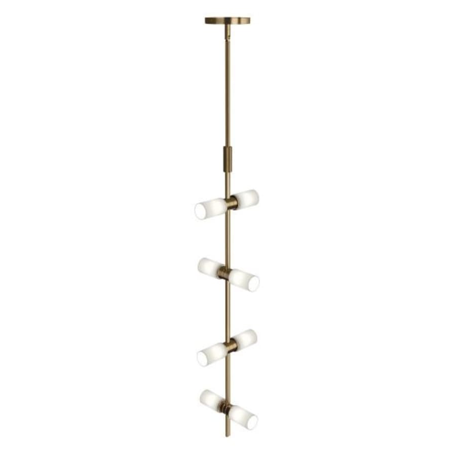 Visual Comfort ModernRail 8 Light 12-13/16" Wide LED Pendant with Remote Transformer and Opal Glass Cylinder Shades