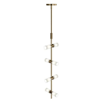 Visual Comfort ModernRail 8 Light 12-13/16" Wide LED Pendant with Remote Transformer and Opal Glass Cylinder Shades