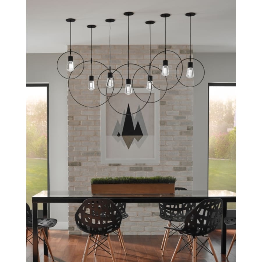 Visual Comfort Alva 7 Light 4" Wide LED Multi Light Pendant with Black and White Cord - 2200K