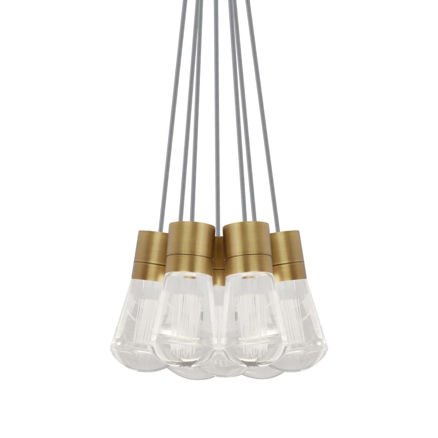 Visual Comfort Alva 14" Wide LED Natural Brass Multi Light Pendant