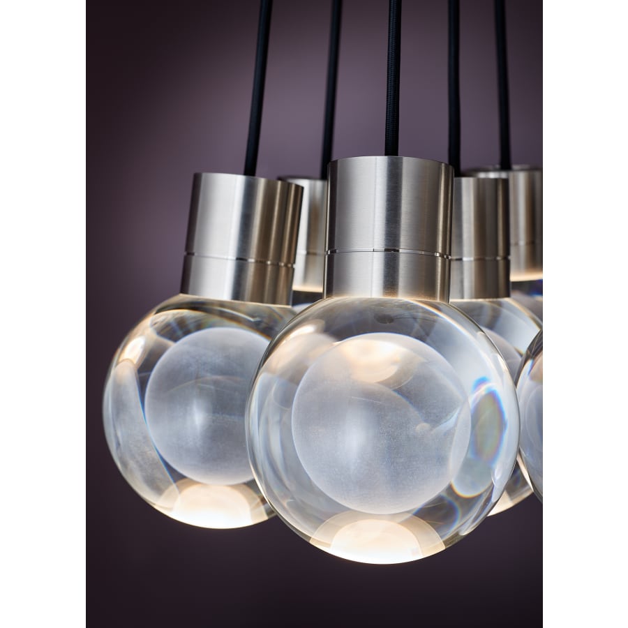 Visual Comfort Mina 3 Light 10-3/32" Wide LED Multi Light Pendant with a Clear Outer and Inner Etched Glass Spheres - 2200K