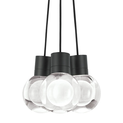 Visual Comfort Mina 3 Light 10-3/32" Wide LED Multi Light Pendant with a Clear Outer and Inner Etched Glass Spheres - 3000K