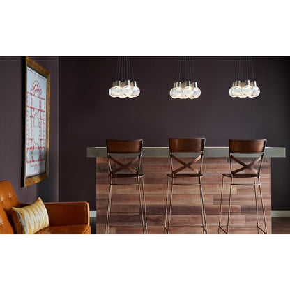 Visual Comfort Mina 7 Light 14" Wide LED Multi Light Pendant with Black Cord - 2200K