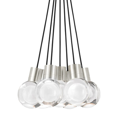 Visual Comfort Mina 7 Light 14" Wide LED Multi Light Pendant with Black Cord - 2200K