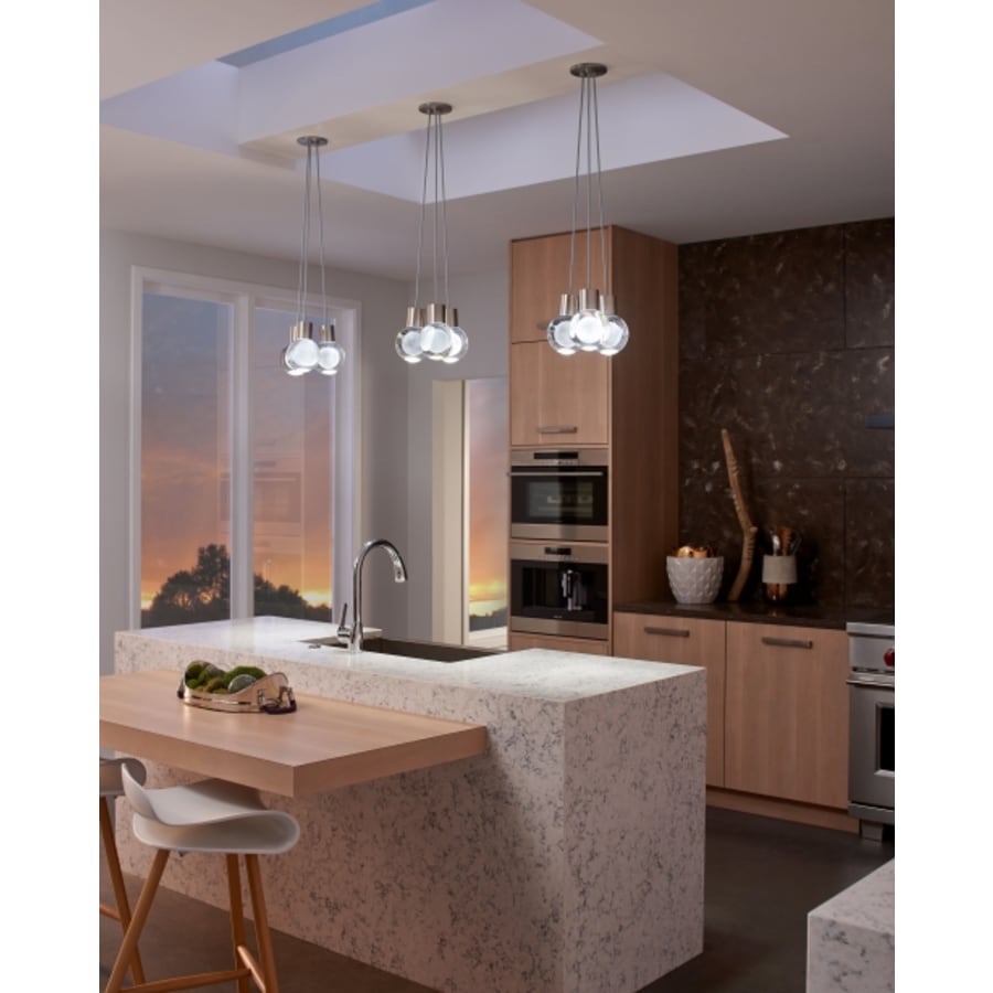 Visual Comfort Mina 7 Light 14" Wide LED Multi Light Pendant with Blue Cord - 3000K