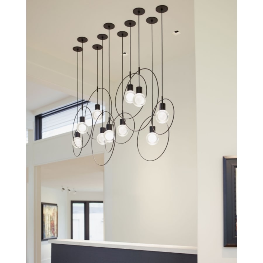 Visual Comfort Mina 7 Light 14" Wide LED Multi Light Pendant with Blue Cord - 3000K