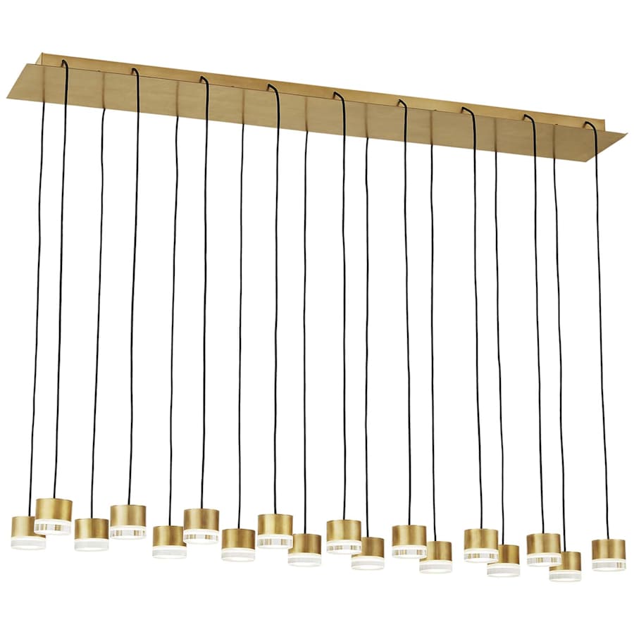 Visual Comfort Gable 18 Light 11" Wide LED Crystal Linear Chandelier