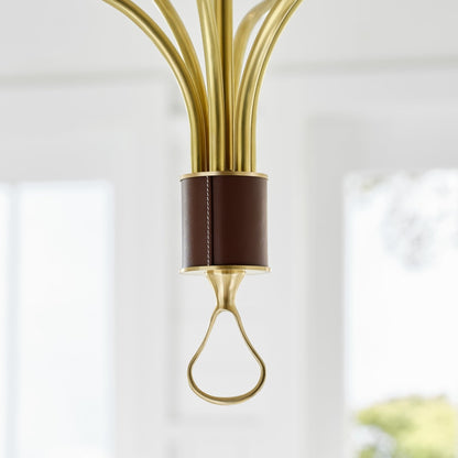 Visual Comfort Griffin 6 Light 37" Wide Chandelier with White Linen Shades