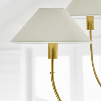 Visual Comfort Griffin 6 Light 37" Wide Chandelier with White Linen Shades