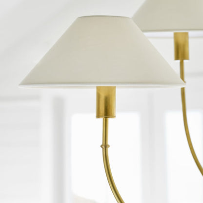Visual Comfort Griffin 6 Light 37" Wide Chandelier with White Linen Shades