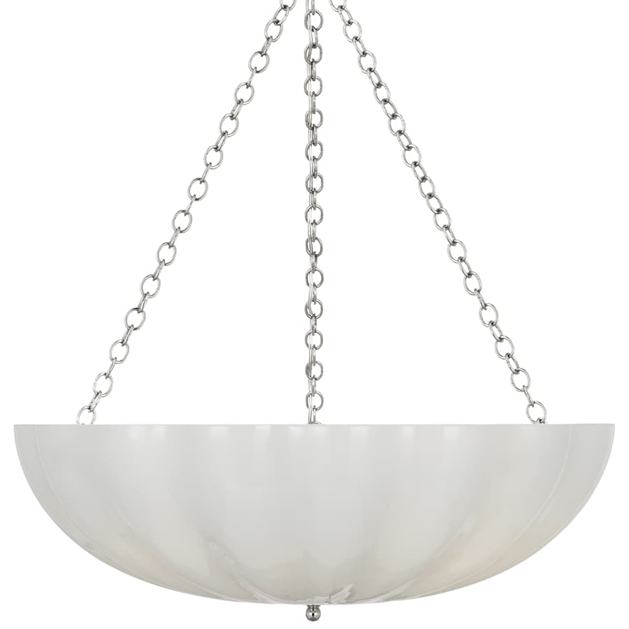 Visual Comfort Rosehill 6 Light 28" Wide Pendant with White Strie Glass Shade