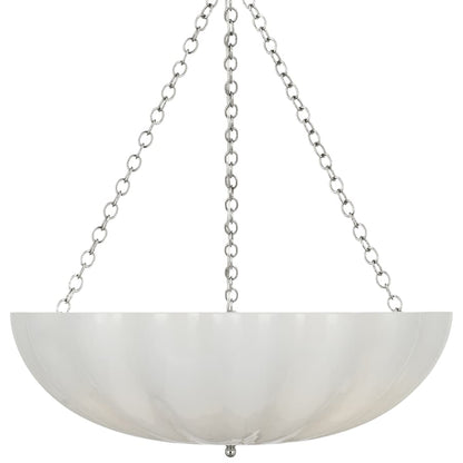 Visual Comfort Rosehill 6 Light 28" Wide Pendant with White Strie Glass Shade