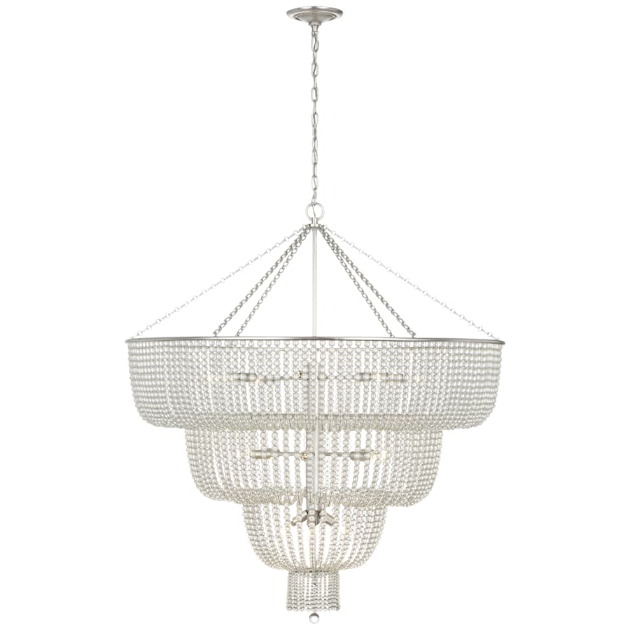 Visual Comfort Jacqueline 18 Light 46" Wide Beaded Waterfall Chandelier with Clear Glass Beads