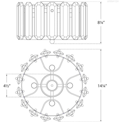 Visual Comfort Bonnington 4 Light 15" Wide Flush Mount Drum Ceiling Fixture